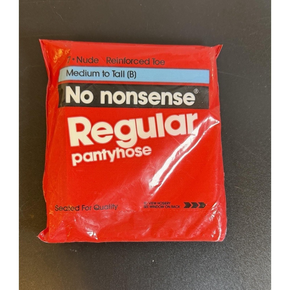 NOS 1991 No Nonsense Regular Pantyhose Medium to Tall (B) Nude Reinforced Toe